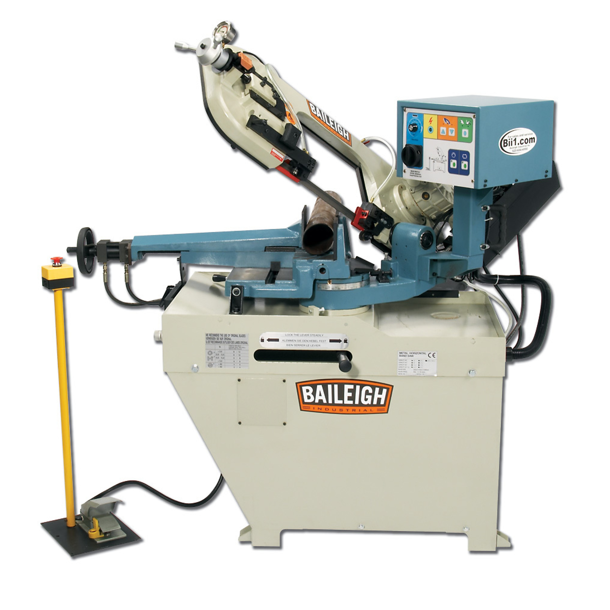 Baileigh Dual Mitering Semi-Automatic Metal Cutting Band Saw, 1-1/2 HP, Volts 220, Model# BS-260SA